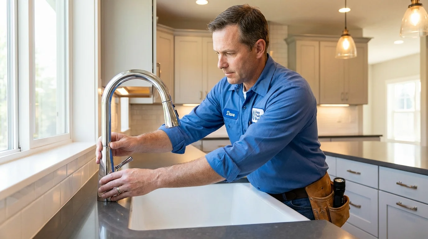 Kitchen faucet installation by Johns Plumbing LLC in Littlerock