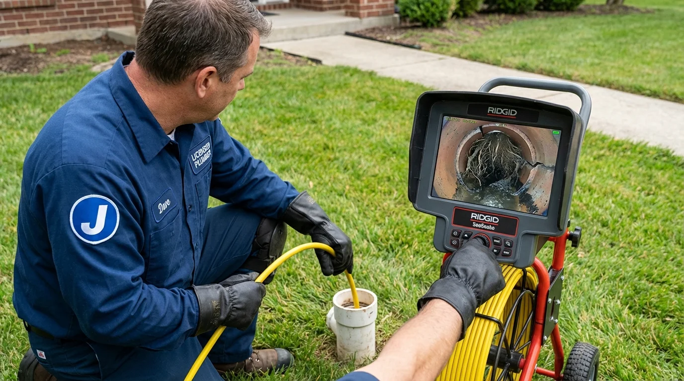 Sewer camera inspection being performed by Johns Plumbing LLC in Littlerock